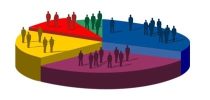 Illustration showing segmenting of people